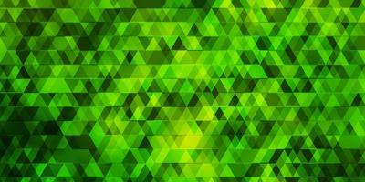 layout de vetor verde-claro amarelo com linhas e triângulos
