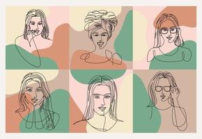 desenhos de linhas femininas vetor