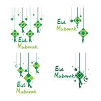 Estrelas do fundo eid mubarak para celebrar o eid ul fitr vetor