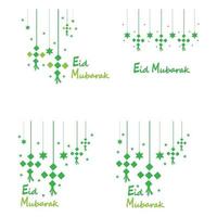 Estrelas do fundo eid mubarak para celebrar o eid ul fitr vetor