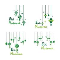 Estrelas do fundo eid mubarak para celebrar o eid ul fitr vetor