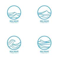 mar oceano onda linha logotipo simples estilo monoline vector ícone símbolo ilustração