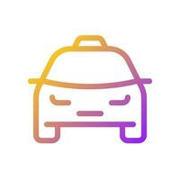 Táxi táxi pixel perfeito gradiente linear ui ícone. ordem transporte on-line. digital serviço para passageiros. linha cor do utilizador interface símbolo. moderno estilo pictograma. vetor isolado esboço ilustração