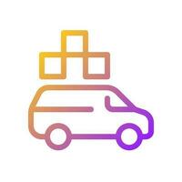 minivan Táxi pixel perfeito gradiente linear ui ícone. frete transporte serviço. conectados carro encomenda. linha cor do utilizador interface símbolo. moderno estilo pictograma. vetor isolado esboço ilustração