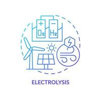 eletrólise azul gradiente conceito ícone. alternativo energia. renovável poder. hidrogênio vantagem abstrato idéia fino linha ilustração. isolado esboço desenhando vetor