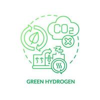 eco hidrogênio verde gradiente conceito ícone. renovável combustível Produção. reduzir emissões. limpar \ limpo energia fonte abstrato idéia fino linha ilustração. isolado esboço desenhando vetor