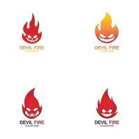 ícone de vetor de modelo de logotipo de demônio de fogo
