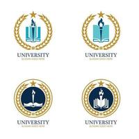 modelo de design de logotipo de escola e curso universitário vetor