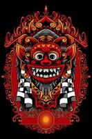 ilustração do barong bali batik vermelho imagens para estar impresso para moletons, Camisetas e adesivos vetor