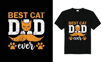 melhor gato Papai sempre do pai dia camiseta Projeto vetor