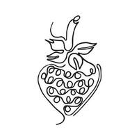 mão desenhado ilustração. vetor isolado fruta fatiar. Preto esboço ilustração, melancia, morango, granada, pera, cereja, vetor, lineart do fruta fatiar. gráfico uvas. uvas.