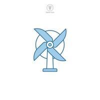 vento turbina ícone vetor ilustra uma estilizado poder gerador, simbolizando renovável energia, vento poder, sustentabilidade, ecologia, e inovação