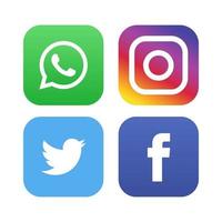 ícones de mídia social do Facebook Whatsapp Instagram Logotipos do Facebook