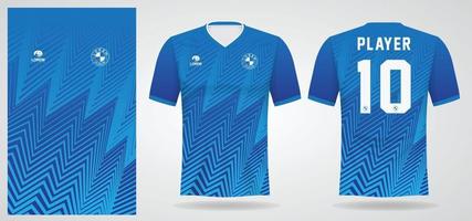 modelo de camisa esportiva azul para uniformes de time e design de camisetas de futebol vetor