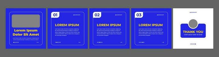 carrossel ou microblog deslizar modelo para social meios de comunicação publicar. social meios de comunicação modelo com azul cor tema vetor