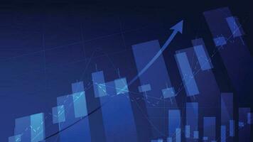 finança Estatisticas fundo. castiçais gráfico em Sombrio azul tela. estoque mercado e o negócio investimento conceito vetor