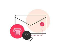 e-mail e mensagens, campanha de marketing por e-mail, ilustração vetorial de ícone de design plano vetor