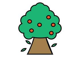 pêssego árvore ícone clipart Projeto ilustração isolado vetor