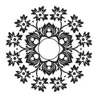 adulto coloração página com flores mandala padronizar. Preto e branco mandala doodle. floral mandala. linha arte mandala vetor ilustração em branco fundo. volta Projeto elemento