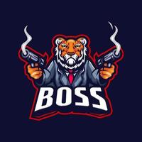 logotipo do chefe do tigre vetor