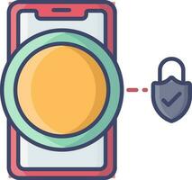conectados dinheiro transação segurança dentro Smartphone ícone. vetor