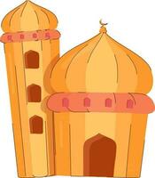 laranja mesquita minaretes rabisco elementos. vetor