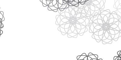 textura de doodle de vetor cinza claro com flores