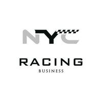 inicial carta nyc corrida ícone logotipo Projeto modelo vetor