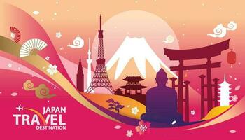 Japão viagem destino vetor ilustração