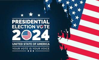 EUA 2024 presidencial eleições evento bandeira, fundo, cartão, poster Projeto. presidencial eleições 2024 bandeira com americano cores Projeto e tipografia. voto dia, novembro 5. nos eleição. vetor