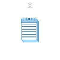 bloco de anotações ícone, uma limpar \ limpo e prático vetor ilustração do uma bloco de anotações, representando tomando notas, Ideias, e lembretes.