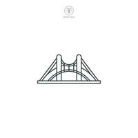 ponte ícone vetor retrata uma estilizado arquitetônico construir, significando conexão, transporte, viagem, Engenharia, e urbano estruturas