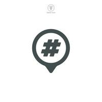 hashtag ícone vetor representação enfatizando social meios de comunicação interação, tendendo tópicos, e conectados marcação, perfeito para digital comunicação plataformas