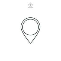 uma vetor ilustração do uma localização PIN ícone, efetivamente visualizando destino, direção, ou lugar. ótimo para mapeamento ou geográfico referências
