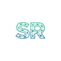 abstrato carta sr logotipo Projeto com linha ponto conexão para tecnologia e digital o negócio empresa. vetor