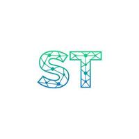 abstrato carta st logotipo Projeto com linha ponto conexão para tecnologia e digital o negócio empresa. vetor