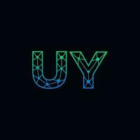 abstrato carta uy logotipo Projeto com linha ponto conexão para tecnologia e digital o negócio empresa. vetor