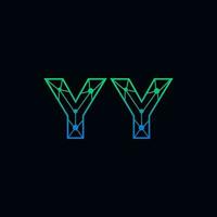 abstrato carta yy logotipo Projeto com linha ponto conexão para tecnologia e digital o negócio empresa. vetor