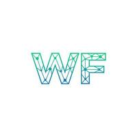 abstrato carta wf logotipo Projeto com linha ponto conexão para tecnologia e digital o negócio empresa. vetor