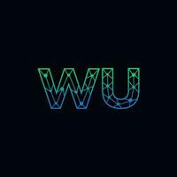 abstrato carta wu logotipo Projeto com linha ponto conexão para tecnologia e digital o negócio empresa. vetor