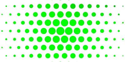 pano de fundo de vetor verde claro com círculos ilustração colorida com pontos de gradiente no padrão de estilo da natureza para folhetos de livretos