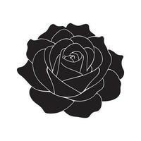 rosa flor silhueta logotipo isolado em branco fundo vetor