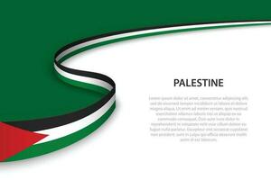 onda bandeira do Palestina com copyspace fundo vetor