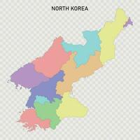 isolado colori mapa do norte Coréia vetor