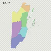 isolado colori mapa do belize com fronteiras vetor