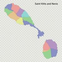 isolado colori mapa do santo kitts e nevis com fronteiras vetor