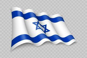 3d realista acenando bandeira do Israel vetor