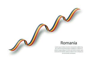 acenando a fita ou banner com bandeira da romênia vetor