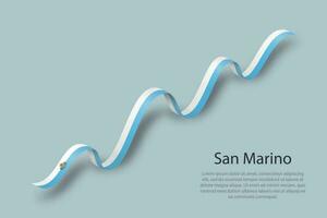 acenando a fita ou banner com bandeira de san marino vetor