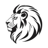 leão cabeça perfil silhueta logotipo isolado em branco fundo vetor